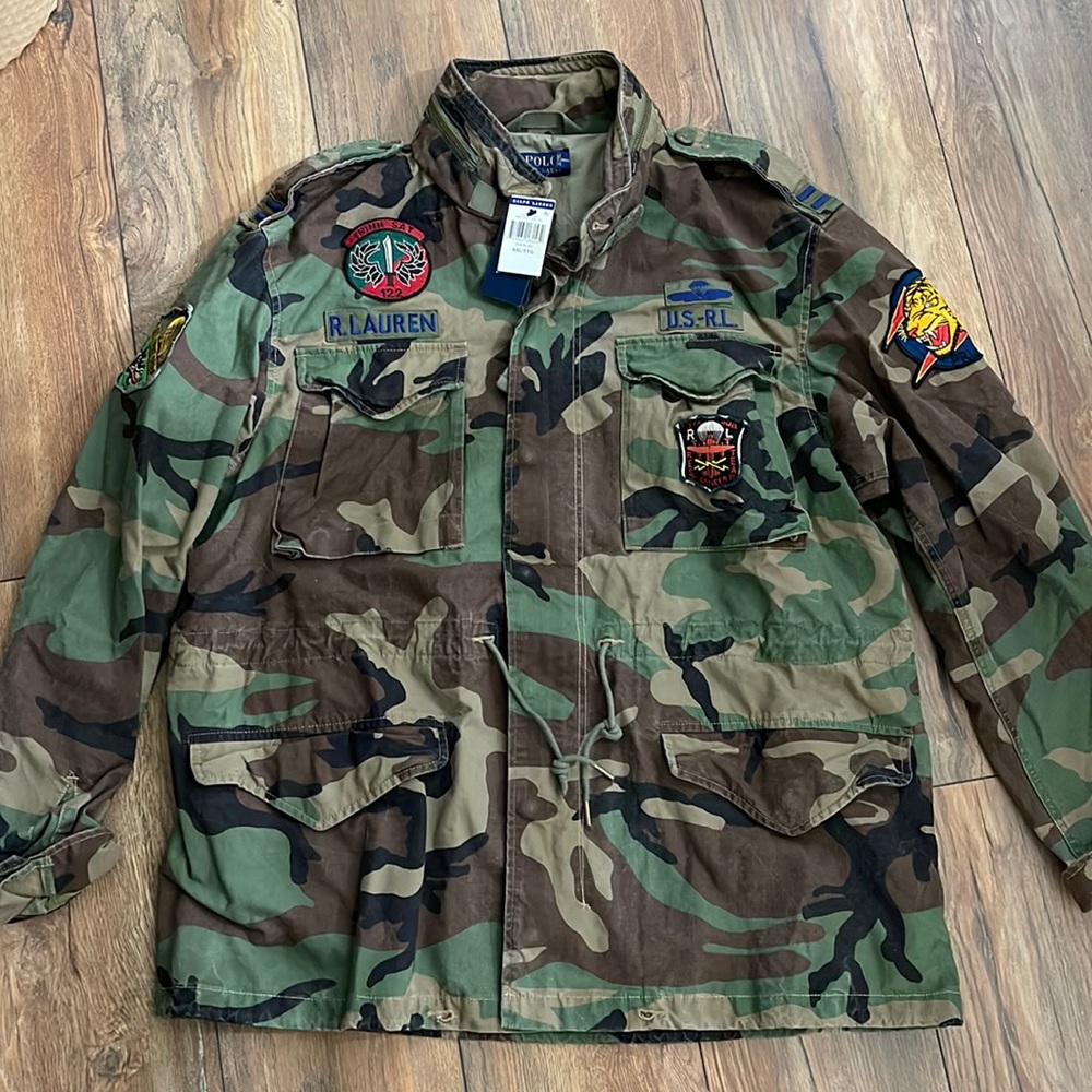 Brand new Ralph Lauren camo patched jacket